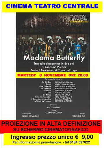 Sanremo: domani sera al 'Centrale' la trasmissione in HD della 'Madama Butterfly'