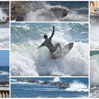 Forte mareggiata di Libeccio: surfisti in massa ai 'Tre Ponti' e nessun danno sulla costa e ai porti (Foto)