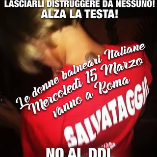 Le donne balneari italiane in una lunga catena per dire ‘No’ alle aste in Piazza Montecitorio dalle 11 alle 14