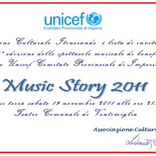 Ventimiglia: sabato prossimo al 'Teatro Comunale' lo spettacolo per l'Unicef 'Music Story'