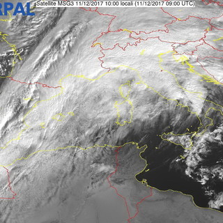 L'immagine Meteosat di pochi minuti fa