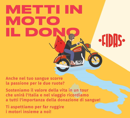 Domenica prossima 'Metti in moto il dono': da Ceva a Imperia per sensibilizzare la donazione di sangue con Fidas