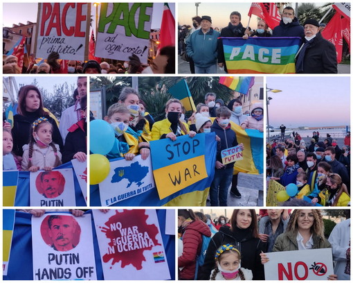 Da Imperia si leva forte il grido contro la guerra in Ucraina, i manifestanti &quot;Putin va fermato, aiutateci a ritrovare la pace&quot; (Foto e Video)