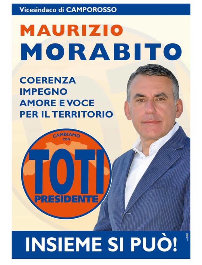 Dopo l'adesione a 'Cambiamo!' confermata anche la candidatura alla carica di Consigliere per Maurizio Morabito