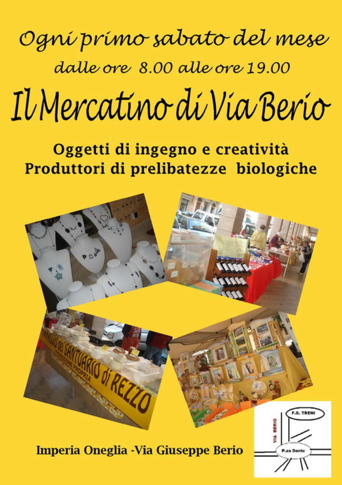 Imperia: torna sabato prossimo dalle 8 alle 19 il Mercatino di via Berio