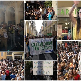 Imperia: &quot;Chi non salta inquinatore è&quot;, almeno 1.000 giovani della nostra provincia in piazza per 'Fridays for the Future' (Foto e Video)