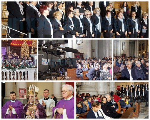 Imperia: grande partecipazione di fedeli al Duomo per la messa domenicale trasmessa da Rai Uno (Foto e Video)