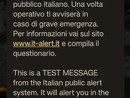 Arrivato sui cellulari della nostra provincia 'It Alert': suono impossibile da ignorare e messaggio vocale (Foto)