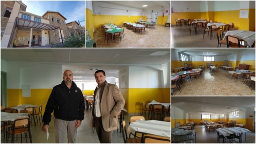 Vallecrosia, il sindaco Biasi e l'assessore Ierace: &quot;Riqualificata la mensa scolastica dell'Andrea Doria&quot; (Foto e video)