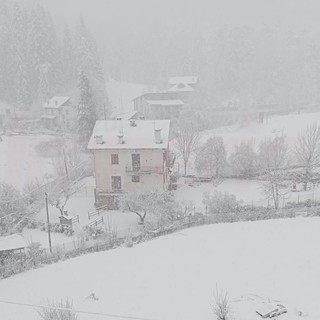 Nella gallery la nevicata sul Colle di Nava