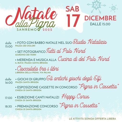 Sanremo: sabato con ‘Natale alla Pigna’ una giornata di festa e giochi nel centro storico aspettando Babbo Natale