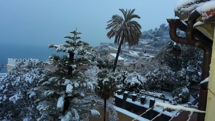 Maltempo: continua a nevicare in tutto l'entroterra, 30 cm a Pigna, San Romolo e Valle Impero (Foto)
