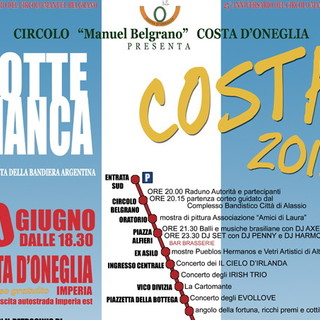 Imperia: sabato prossimo la 'Notte bianca di Costa d'Oneglia e la Festa della Bandiera Argentina