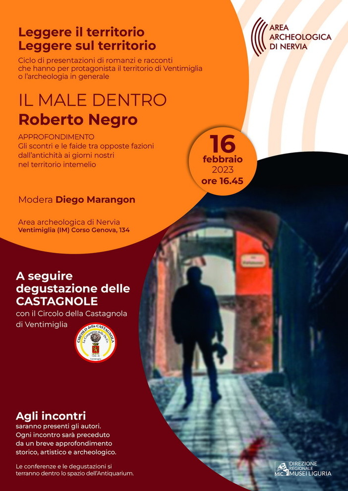Ventimiglia: presentazione d'Autore giovedì prossimo con Roberto Negro all'area Archeologica di Nervia