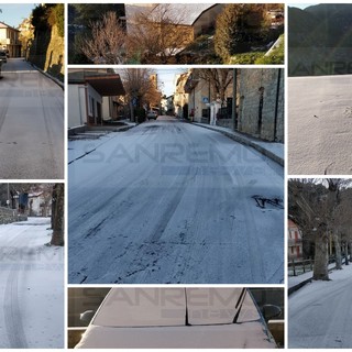 Freddo intenso sulla provincia e spolverata di neve a Bajardo: ecco le immagini dall'entroterra (Foto)