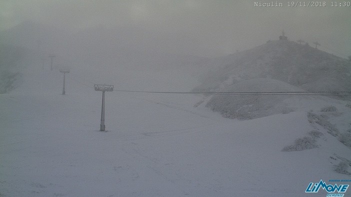 Nevicata in atto a Limone