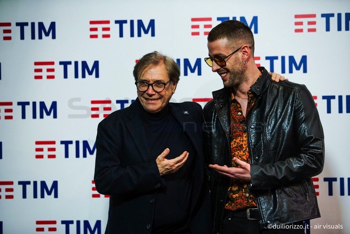 Nino D'Angelo e Livio Cori in sala stampa (foto Duilio Rizzo)