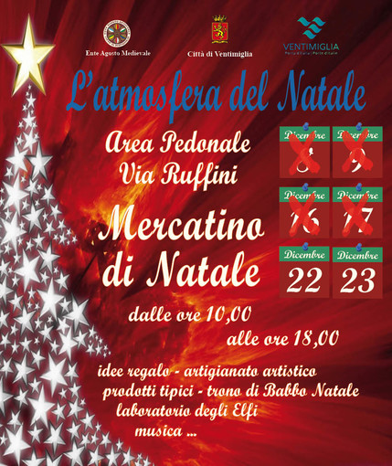 Ventimiglia: ultimi due appuntamenti dei mercatini di Natale nella suggestiva area pedonale di Via Ruffini