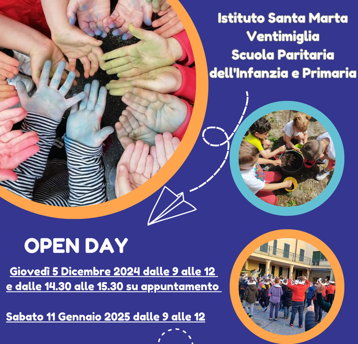 Ventimiglia: tra dicembre e gennaio il doppio appuntamento con l'Open Day all'istituto scolastico 'Santa Marta'