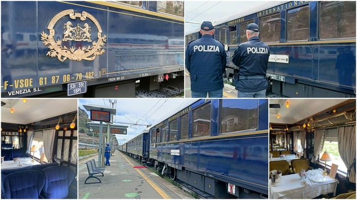 L'Orient Express fa tappa a Ventimiglia, il lussuoso treno si ferma nella stazione della Città di confine (Foto e video)