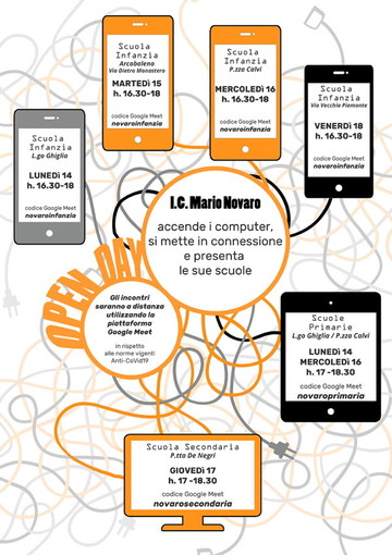 Orientamento scolastico: I.C. Mario Novaro accende i computer, si mette in connessione e presenta le sue scuole