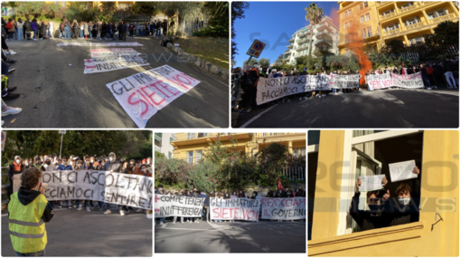 Gli studenti imperiesi in protesta: striscioni contro il poco preavviso per le prove scritte alla maturità (Foto e Video)