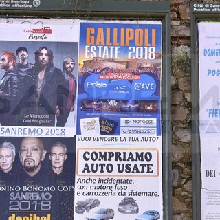 Sanremo: Gallipoli promuove la propria località turistica, manifesti affissi nella città dei fiori (Foto)