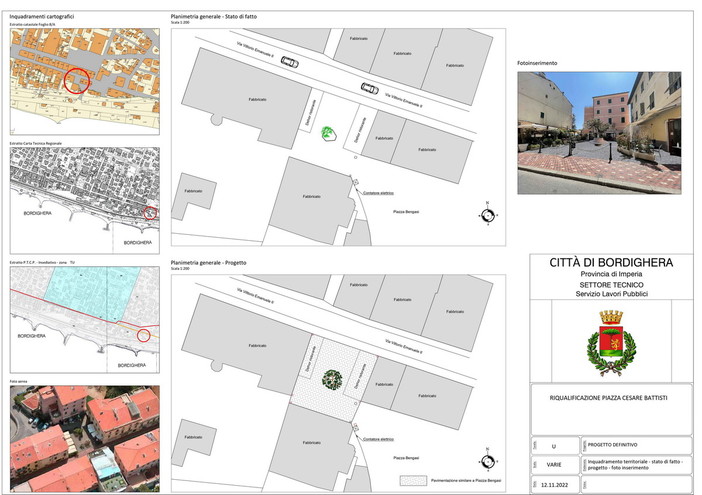 Bordighera: approvato dall'Amministrazione Ingenito il progetto per il restyling di piazza Cesare Battisti