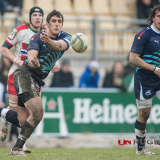 Paolo Buso in azione con le Zebre