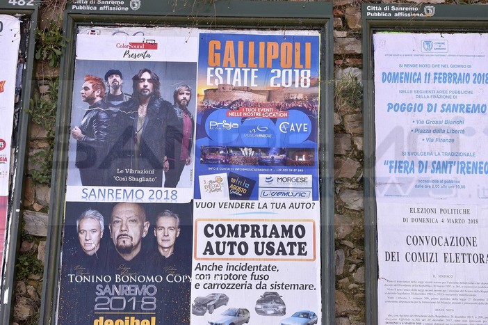 Sanremo: Gallipoli promuove la propria località turistica, manifesti affissi nella città dei fiori (Foto)