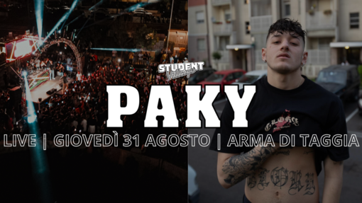 Paky Live in esclusiva in Liguria: il cantante si esibirà ad Arma di Taggia giovedì 31 agosto