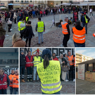 Sanremo chiama Genova risponde, i No Green Pass in piazza con i portuali: la protesta guarda all'11 dicembre (Foto e video)