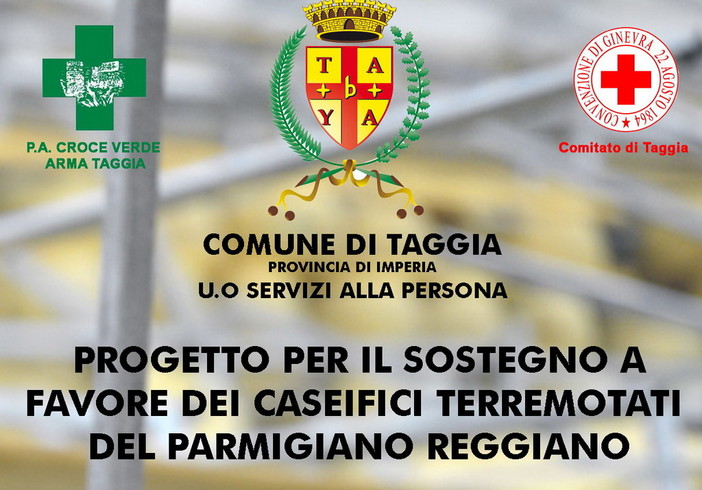 Terremoto in Emilia: l'Amministrazione di Taggia aderisce al progetto per sostenere il Parmigiano