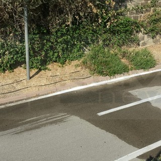 Sanremo: perdita d'acqua che finisce sulla pista ciclabile ai 'Tre Ponti'... e che odori insopportabili!