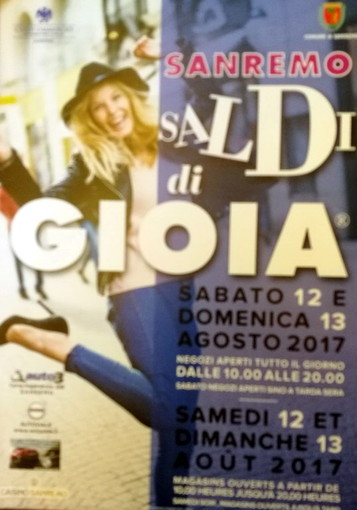 Sabato e domenica si faranno 'Saldi di Gioia' a Sanremo con i supersconti targati Confcommercio