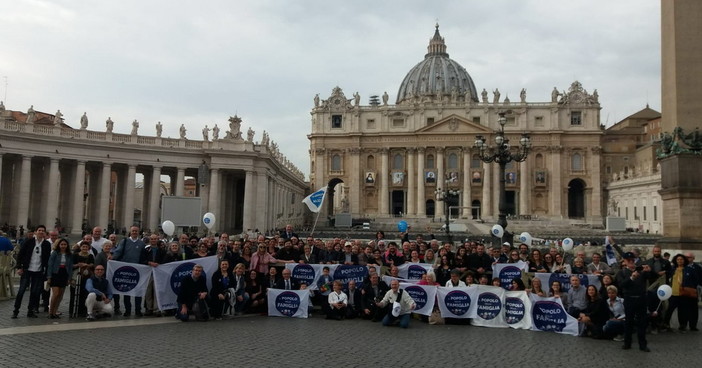 Anche la sezione imperiese del 'Popolo della Famiglia' mercoledì scorso all'udienza di Papa Francesco