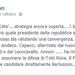 Imperia: post ironico di Giuseppe Fossati (Officina Città) sulla riunione decisiva sulle alleanze elettorali, ancora incerta l'alleanza con il Pdl?