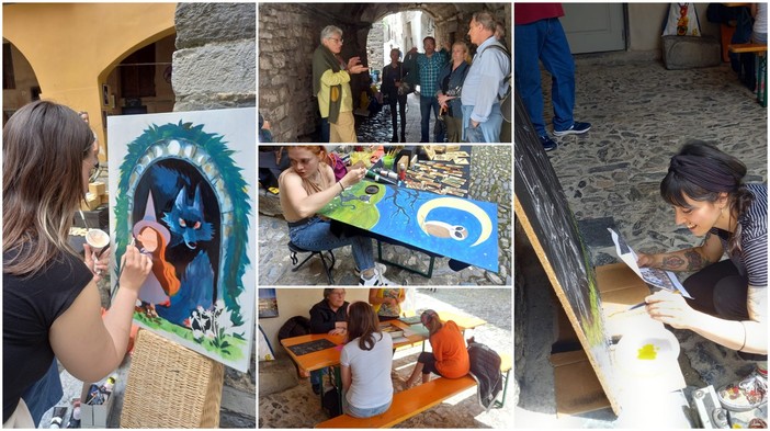 Il meteo 'dispettoso' non ferma Pittura per le vie del Borgo, tante persone a Triora (Foto)