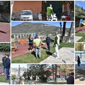 Taggia: iniziato il progetto 'Miglioriamo la città', cinque addetti al lavoro per pulire parchi e giardini (Foto e Video)