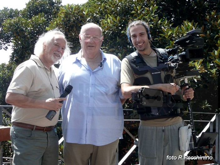 Roberto Pecchinino e Pierino Oddo durante la realizzazione dello 'speciale'