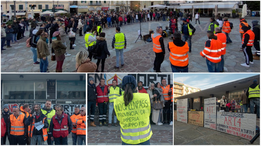 Sanremo chiama Genova risponde, i No Green Pass in piazza con i portuali: la protesta guarda all'11 dicembre (Foto e video)