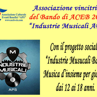 Bando ACEB 2022 all'associazione Industrie Musicali APS di Vallecrosia