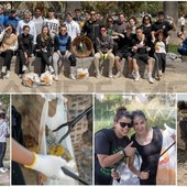 Taggia: a caccia di rifiuti alle Caserme Revelli e alla Darsena, lezione di plogging per gli studenti del Colombo (Foto e video)