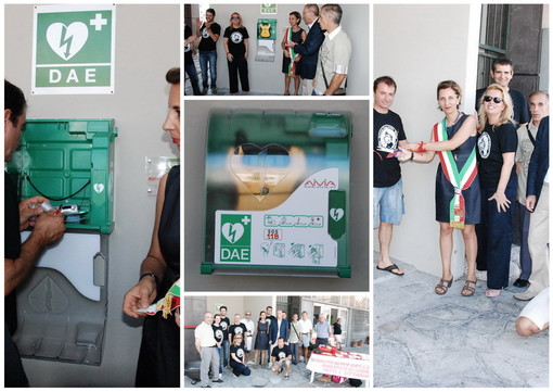 Sanremo: le foto dell'inaugurazione del nuovo defibrillatore pubblico di piazza Colombo