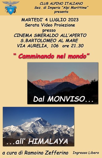 San Bartolomeo al Mare: ‘Camminando nel mondo – dal Monviso all’Himalaya’, proiezione diapositive del CAI
