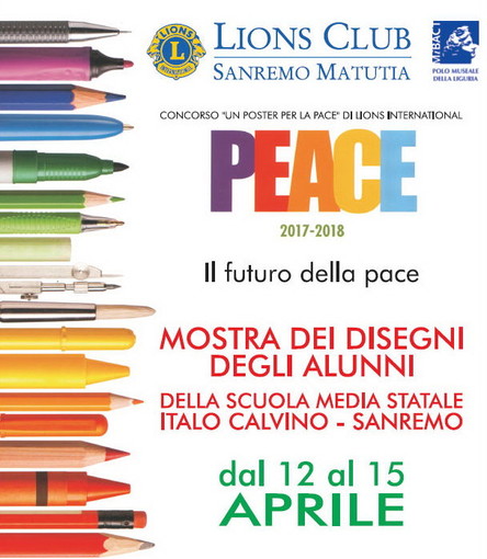 Sanremo: ritorna anche quest'anno il concorso organizzato dal Lions Club International un 'Poster per la Pace'