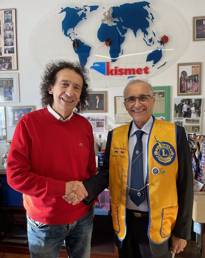 Il Cav. Uff. Paolo Alberti, Fondatore e Presidente del GEF insieme al Dott. Domenico Frattarola, Presidente Lions Club Sanremo Host.