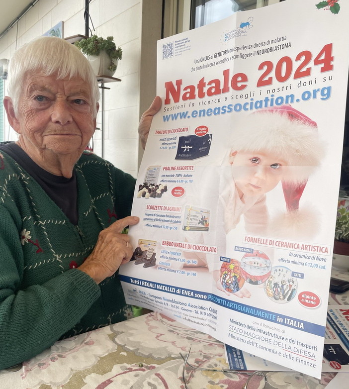 Sanremo: la novantenne Ruth Boeri con energia e dedizione da trent'anni impegnata nella lotta contro il neuroblastoma