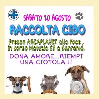 Sanremo: sabato da Arcaplanet in corso Matuzia raccolta di cibo per gli ospiti del rifugio ENPA