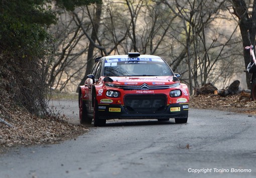 Rallye Sanremo: Andrea Crugnola ed Elia Ometto, al comando dopo otto speciali